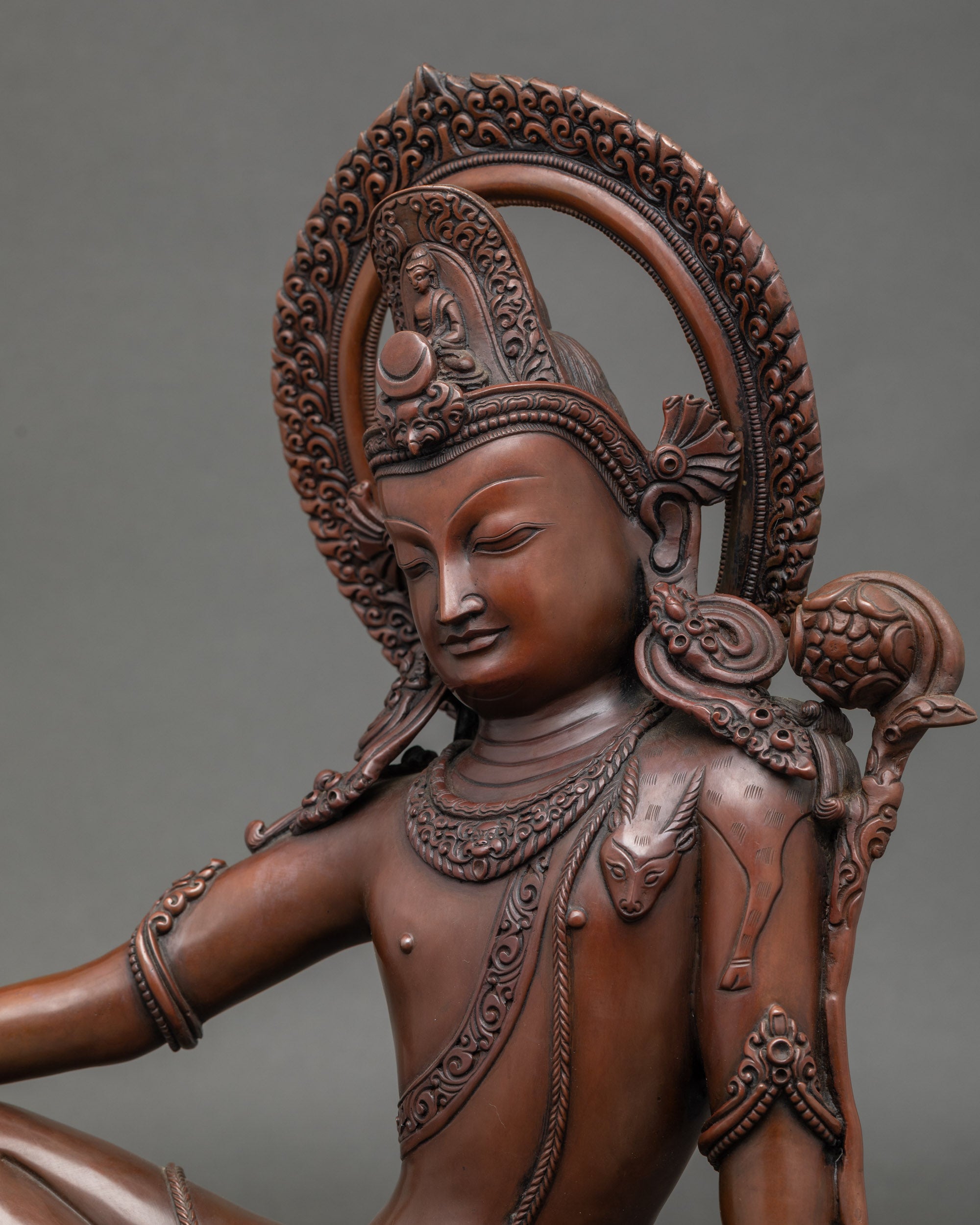 Handcrafted Two Arm Chenrezig Statue for Inner Peace