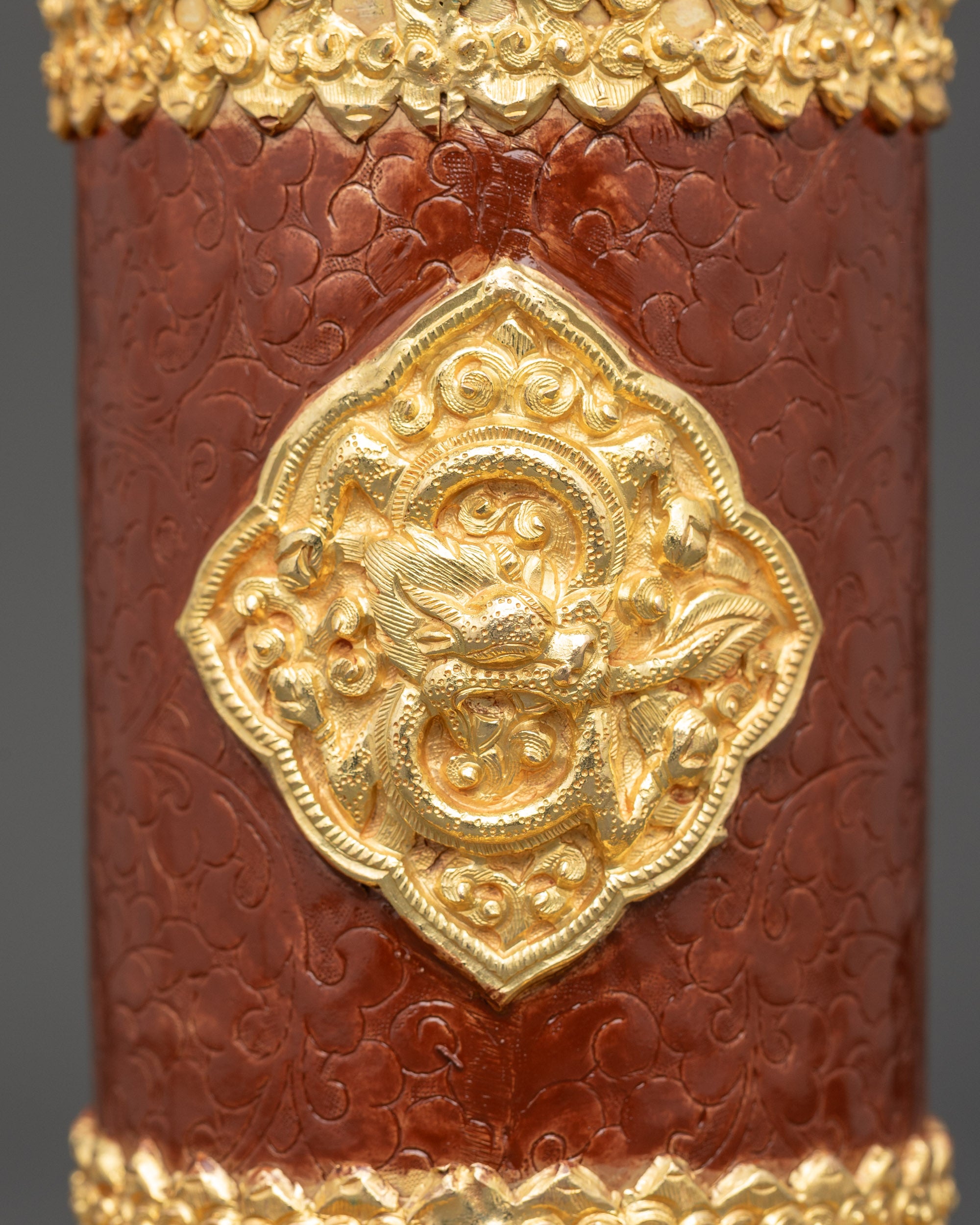 Tibetan Incense Holder with Golden Dragons | Ceremonial Altar Decor