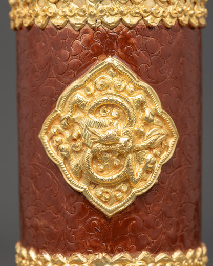 Tibetan Incense Holder with Golden Dragons | Ceremonial Altar Decor