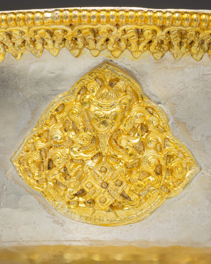 Gold and Silver-Plated Water Offering Set of Seven Bowl