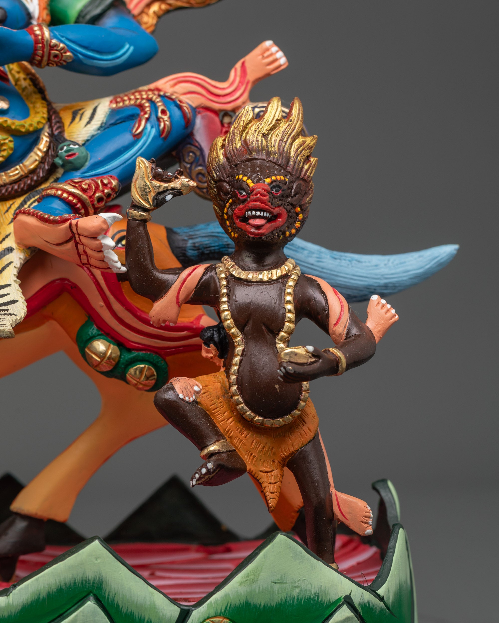 Wrathful Dharmapala Protector Palden Lhamo Statue | Nepalese Artwork