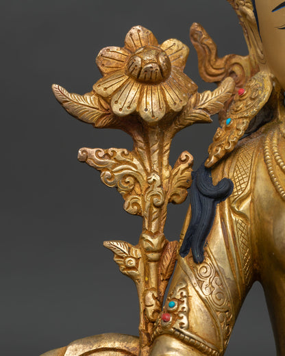 Green Tara Statue | Handmade Buddhist Compassion Deity
