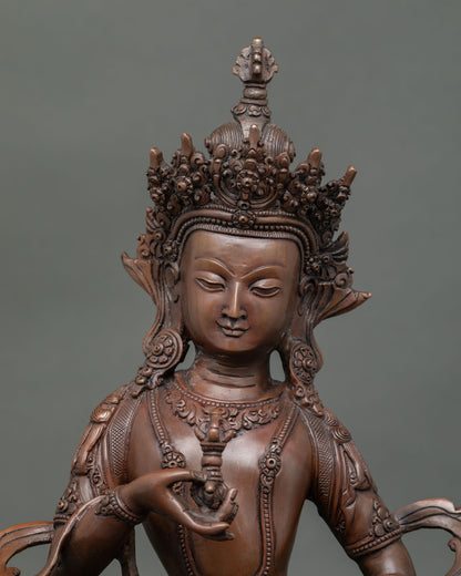 Oxidized Vajrasattva Statue – Tibetan Purification Deity Sculpture