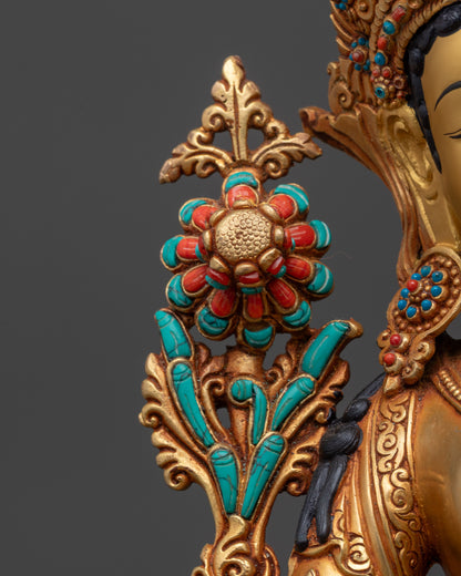 Authentic Green Tara Statue | Peaceful Buddhist Spiritual Decor & Gift