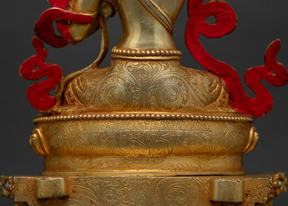 Manjushri with Throne Statue | Handcrafted Bodhisattva Sculpture
