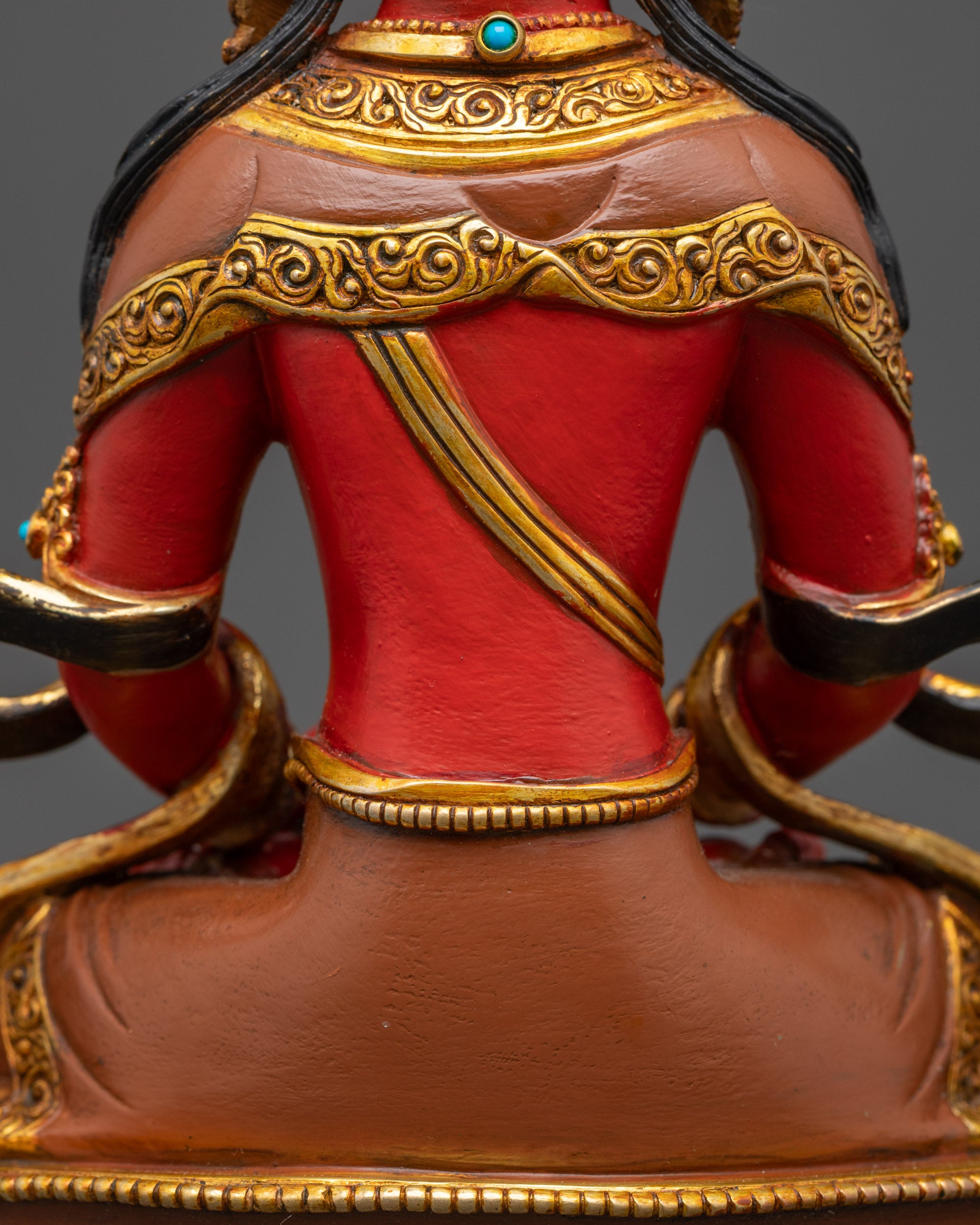 Red Amitayus Meditation Statue for Home Altar | Deity for Longevity