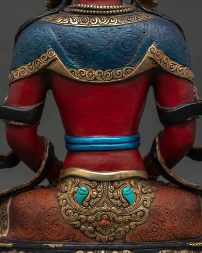 Multicolor Amitayus Statue | Buddha of Long Life and Wisdom