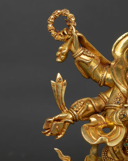 Six-Armed Mahakala Statue – Powerful Buddhist Guardian Art