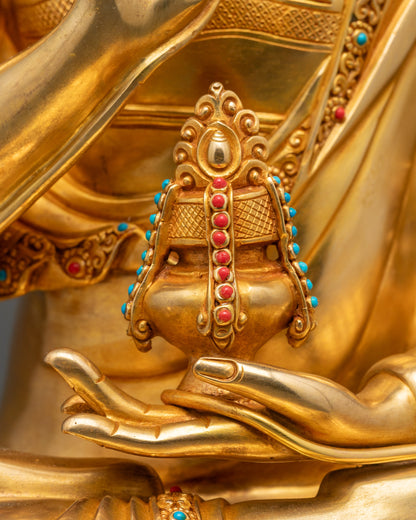 16" Nepalese Je Tsongkhapa Sculpture | Enlightened Lama of Wisdom