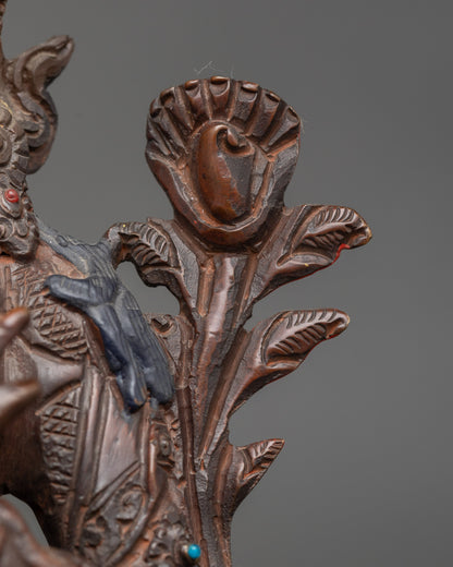 Oxidized Statue of Green Tara for Spiritual Blessing