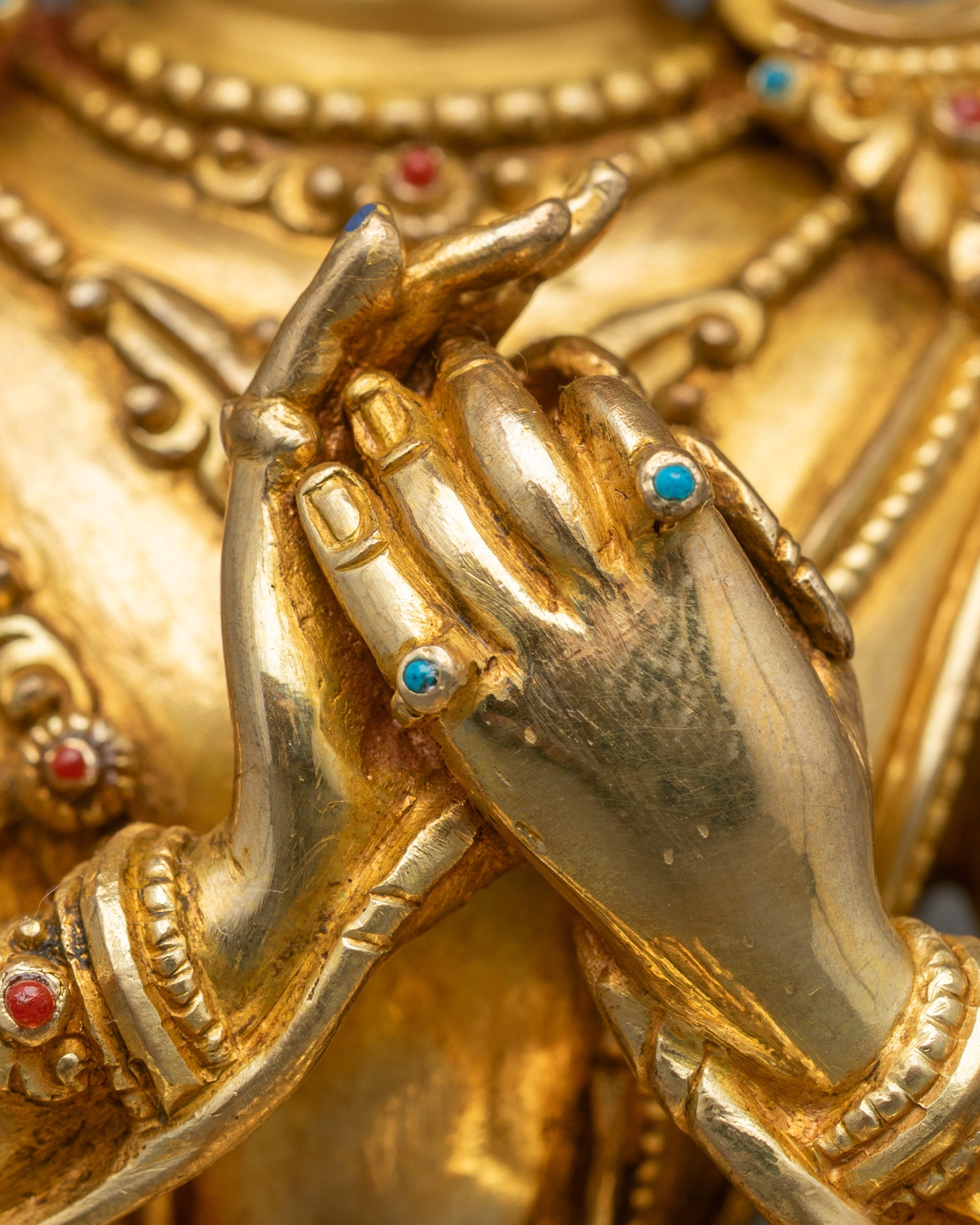 Manjushree Altar Sculpture | 24K Gold Fire-Gilded Nepalese Artwork