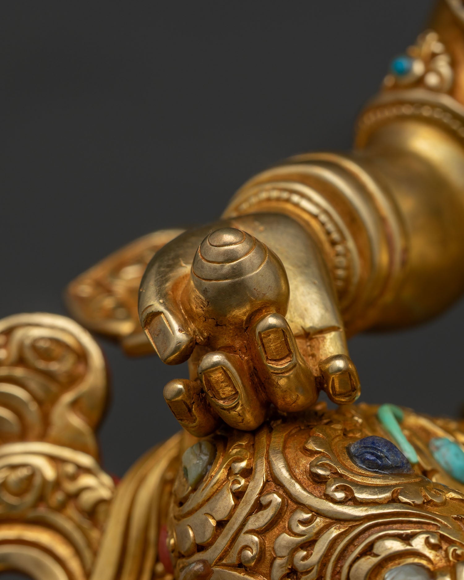 Dzambhala on Throne Statue | Buddhist Guardian of Wealth & Abundance