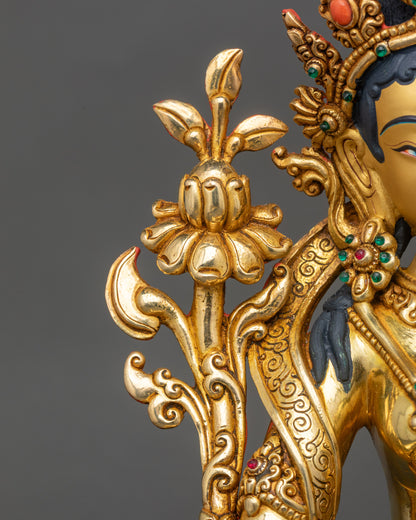 Premium Green Tara Statue for Meditation | Nepalese Craft for Devotion