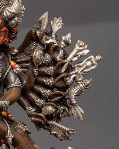 Oxidized Vajrabhairava Yamantaka Statue | Handcrafted Buddhist Art