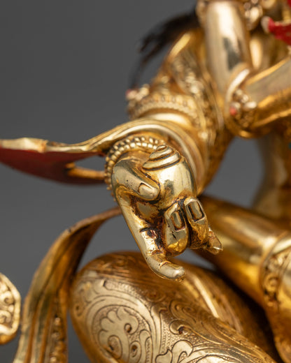 Green Dzambhala Statue | Buddhist Wealth Deity