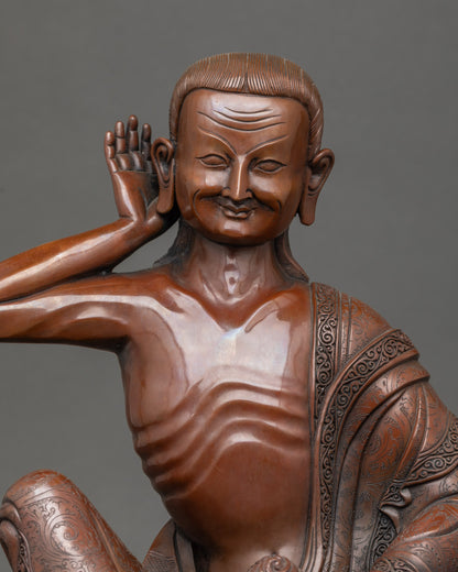 Oxidized Milarepa Statue - Inspiration for Meditation Practice