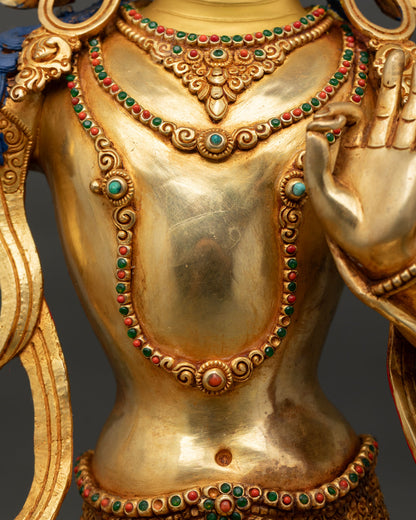 Bodhisattva Manjushri Statue with Flaming Sword | Nepali Art & Craft