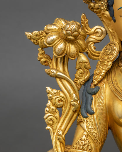 Drolma Karmo Copper Sculpture | Seven-Eyed Tara Statue from Nepal