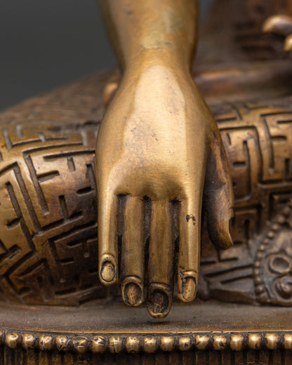 Shakyamuni Buddha Statue with Antique Finish | Nepali Handcraft