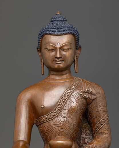 Oxidixed Shakyamuni Buddha Statue