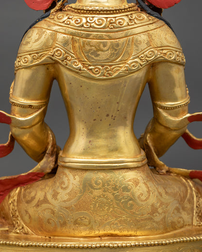 Handcrafted Amitayus Statue | Tibetan Buddhist Artwork