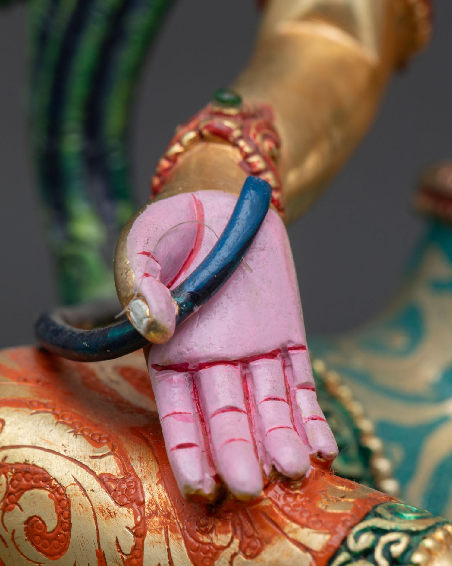 Multi-Colored Green Tara Statue | Goddess of Swift Compassion