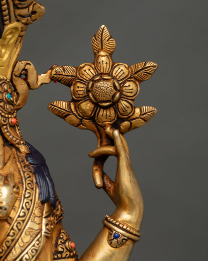 Chenrezig Statue | Nepalese Lost Wax Copper Art