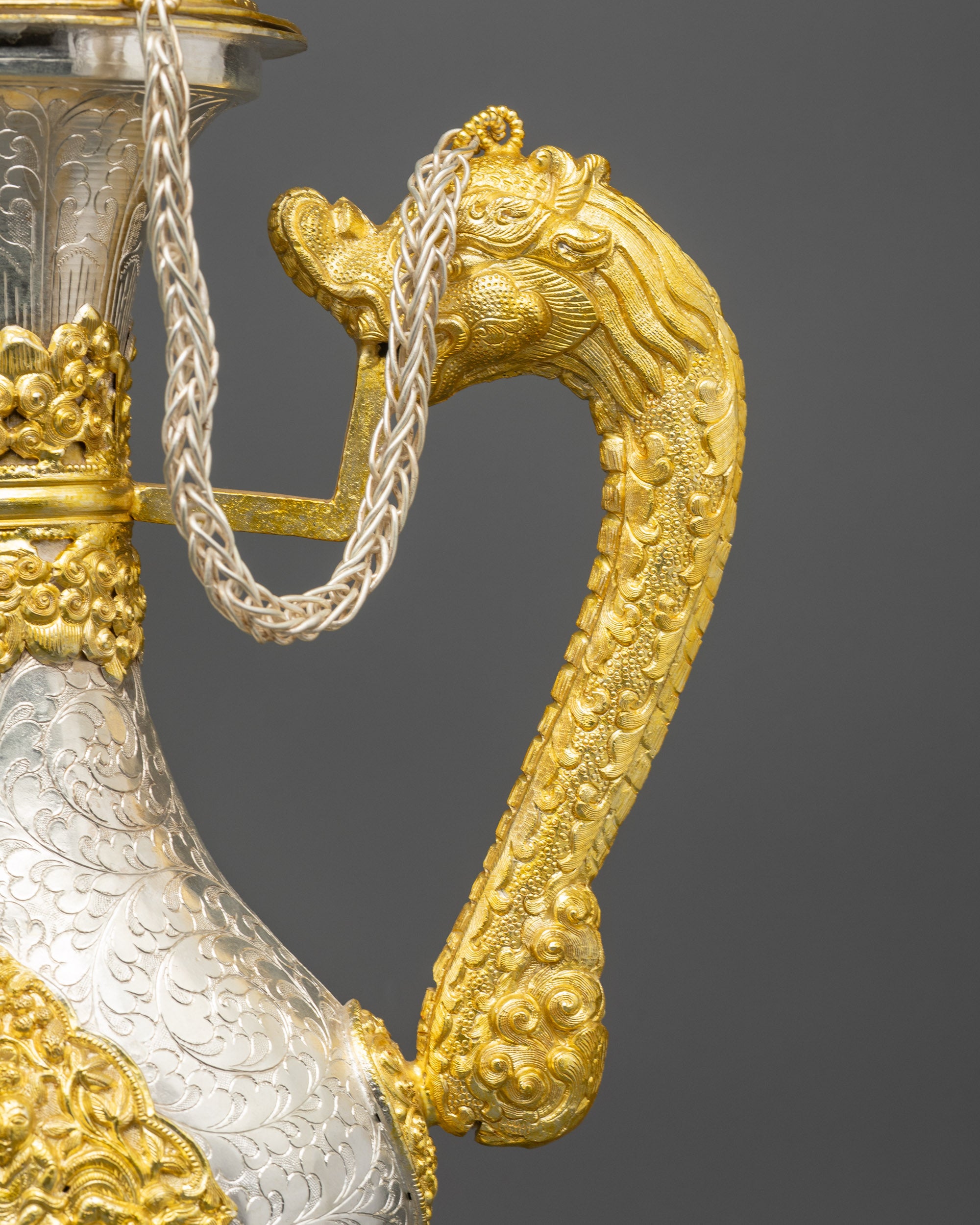 Tea pot Set for Altars | Ritual Vessels with Auspicious Dragon Handles