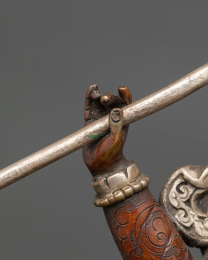 King Gesar of Ling – Oxidized Copper Buddhist Warrior Statue