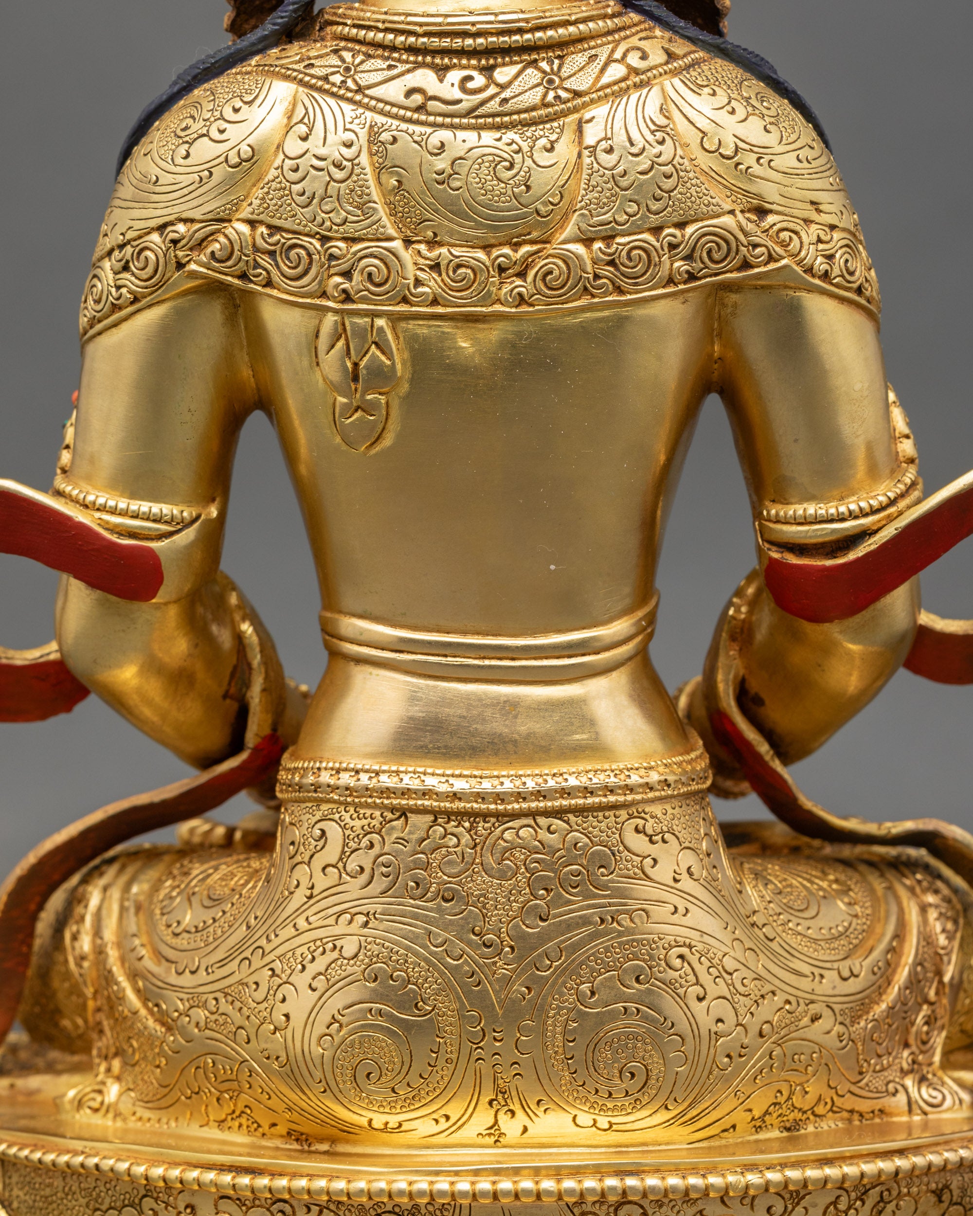 Traditional Amitayus Sculpture | Handmade Copper Longevity Buddha Idol