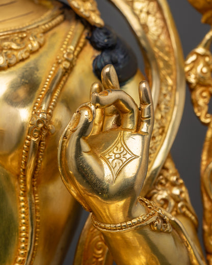 Mother Tara Statue | 24K Gold-Gilded Compassionate Goddess Sculpture