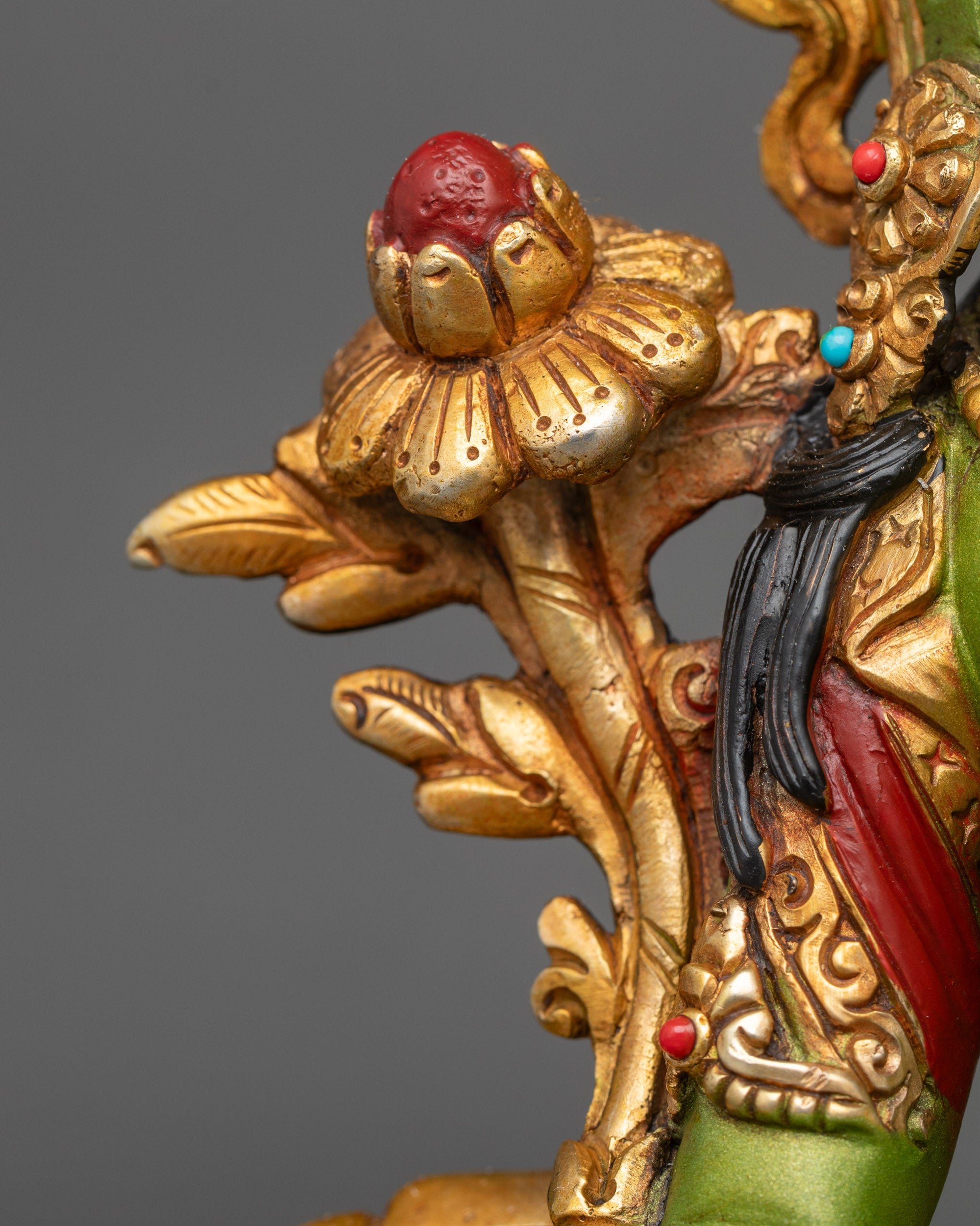 Vivid Green Tara Sculpture | Embrace Compassion and Protection