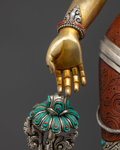 24K Gold Fire-Gilded Lokeshwor Sculpture | The Lord of all Realms