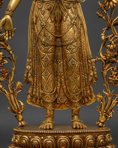 Standing Green Tara Statue – Liberator from the Eight Fears