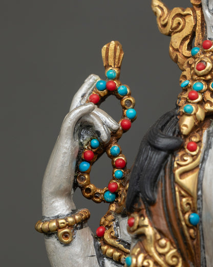 Hand-Painted Chenrezig Statue from Nepal | Buddhist Sculpture