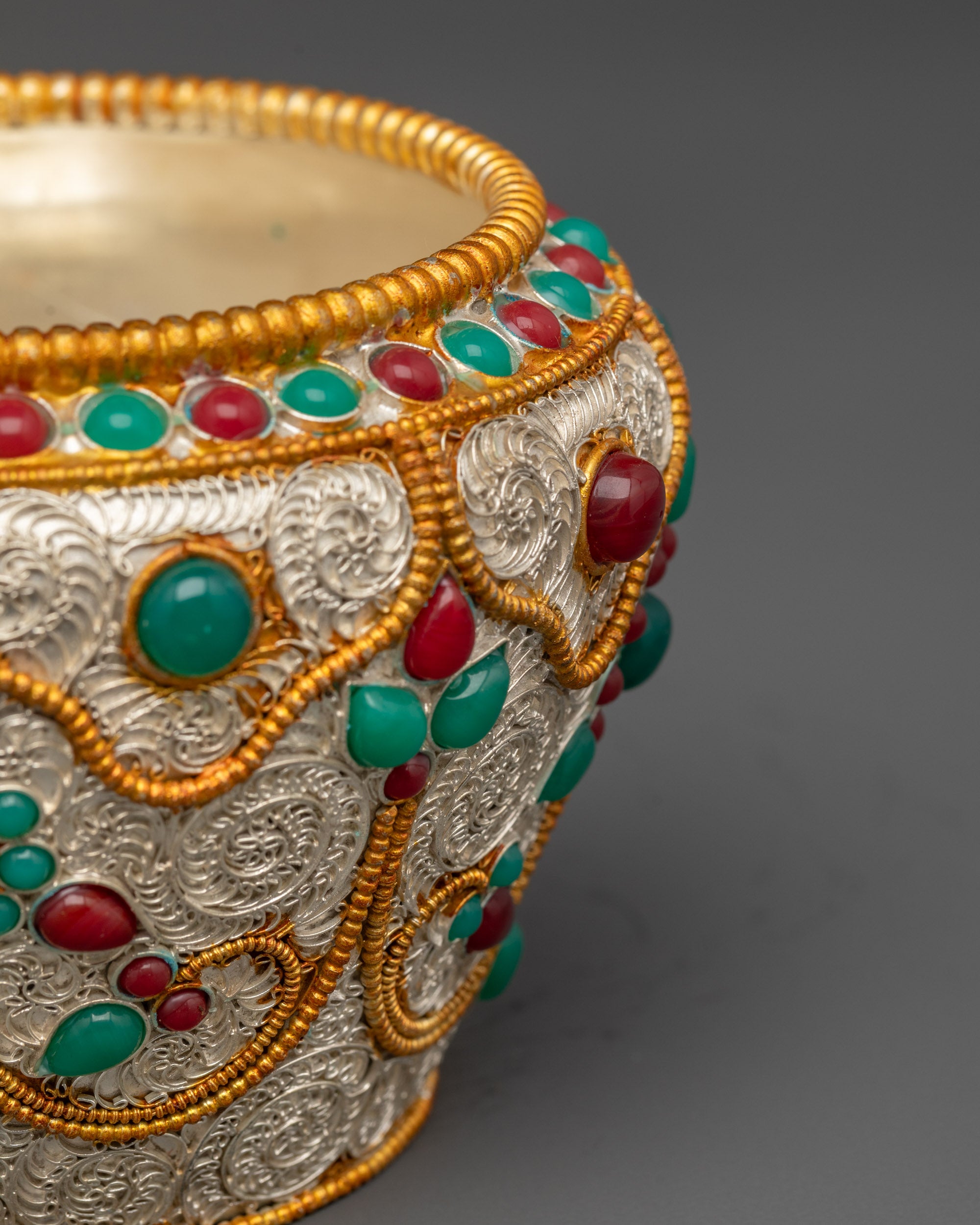 Tibetan Crockpot | Himalayan Copper & Gold-Plated Ritual Artwork