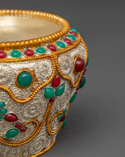 Tibetan Crockpot | Himalayan Copper & Gold-Plated Ritual Artwork