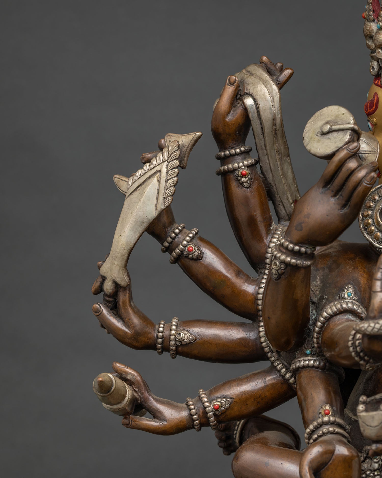 14-armed Mahakala Yab-Yum Statue | Tantric Manifestation of Mahakala