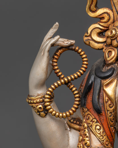 Tibetan Four-armed Chenrezig Statue | Premium Acrylic Colored Sculpture
