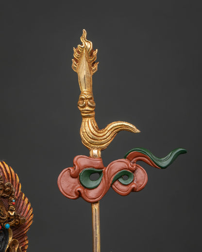 Four Armed Mahakala Statue | Buddhist Dharma Guardian Sculpture