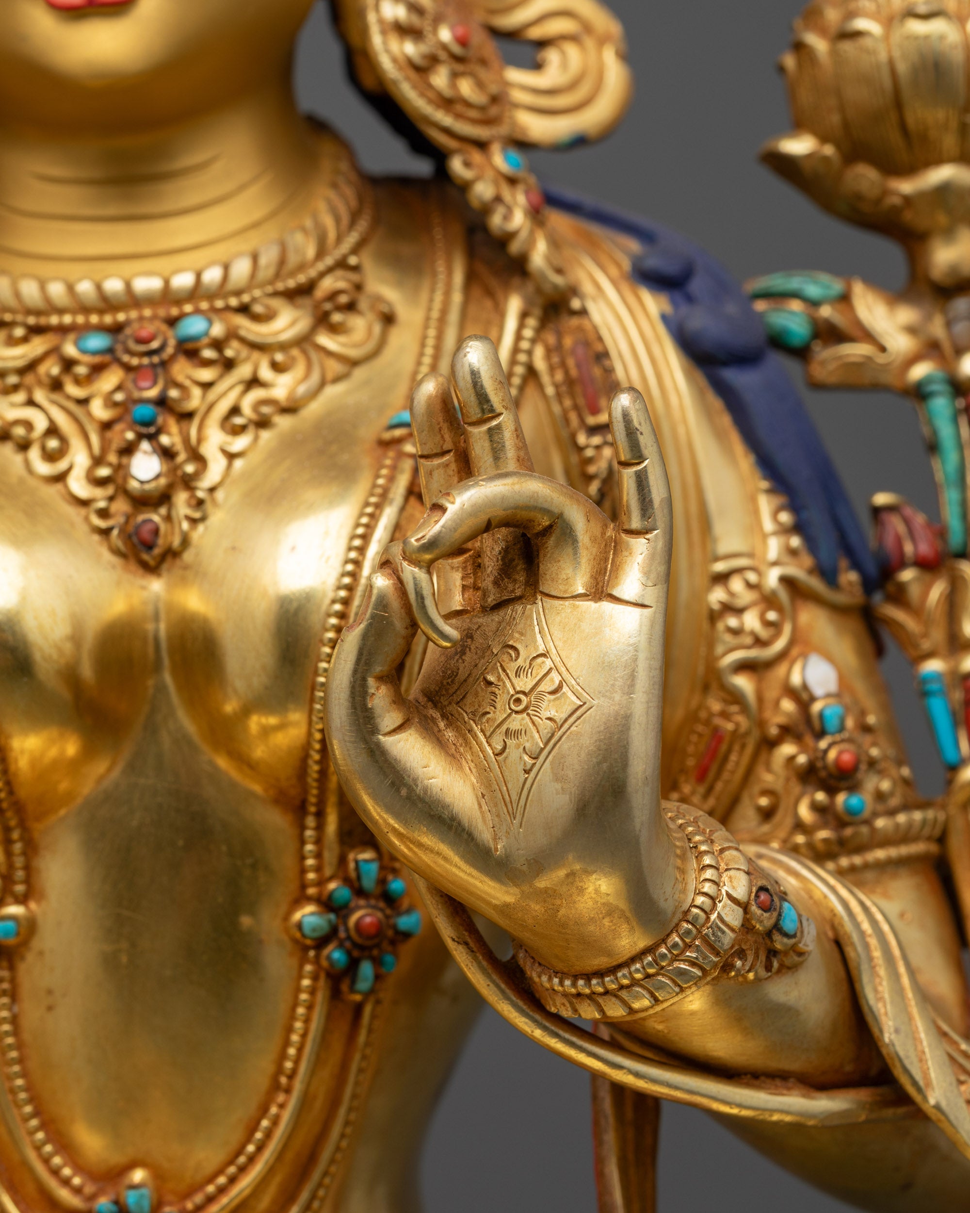 Manifest Tranquility with Green Tara Sculpture | Nepalese Buddhist Art