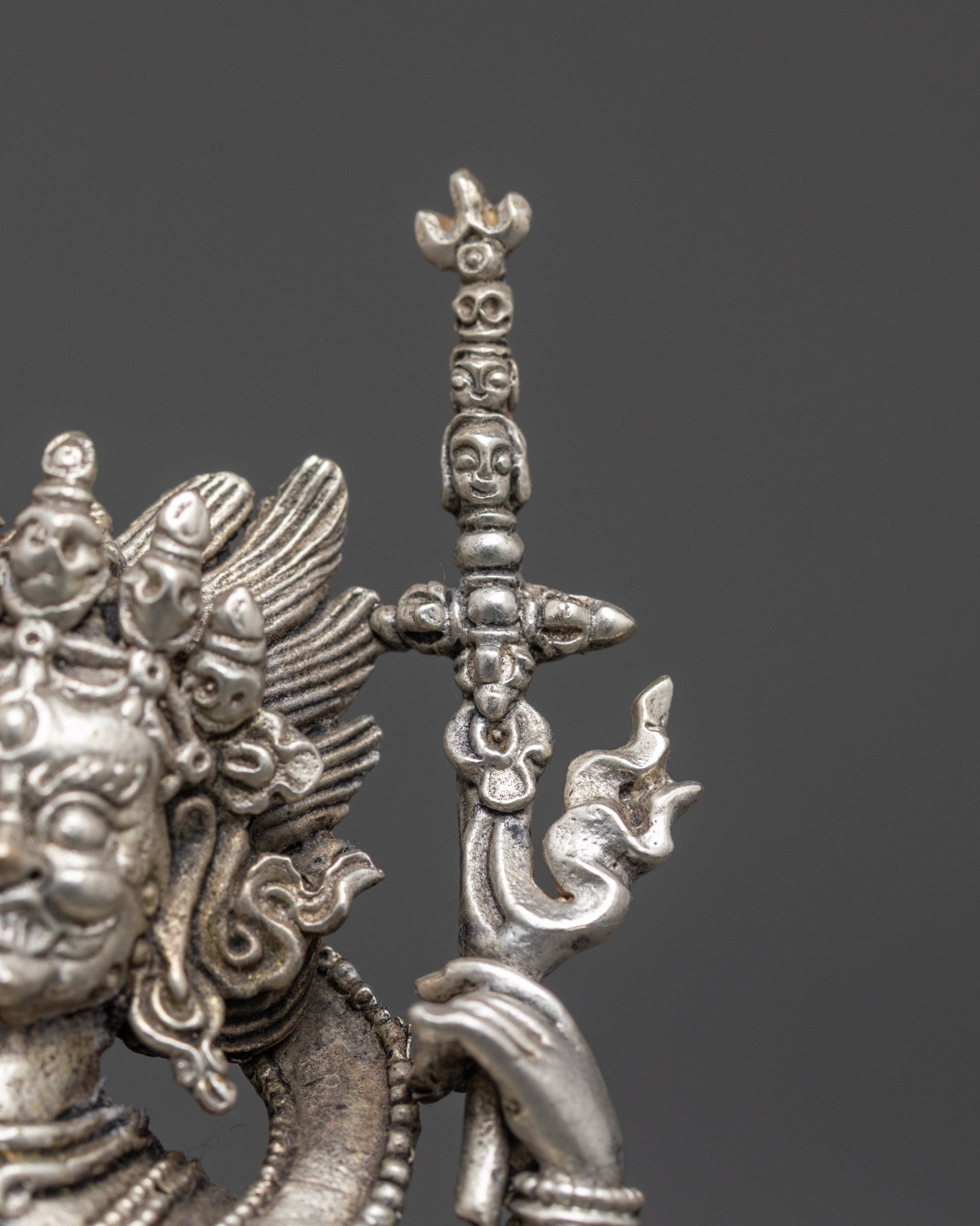 Four-Armed Mahakala Mantra Statue | Handcrafted Tibetan Protector