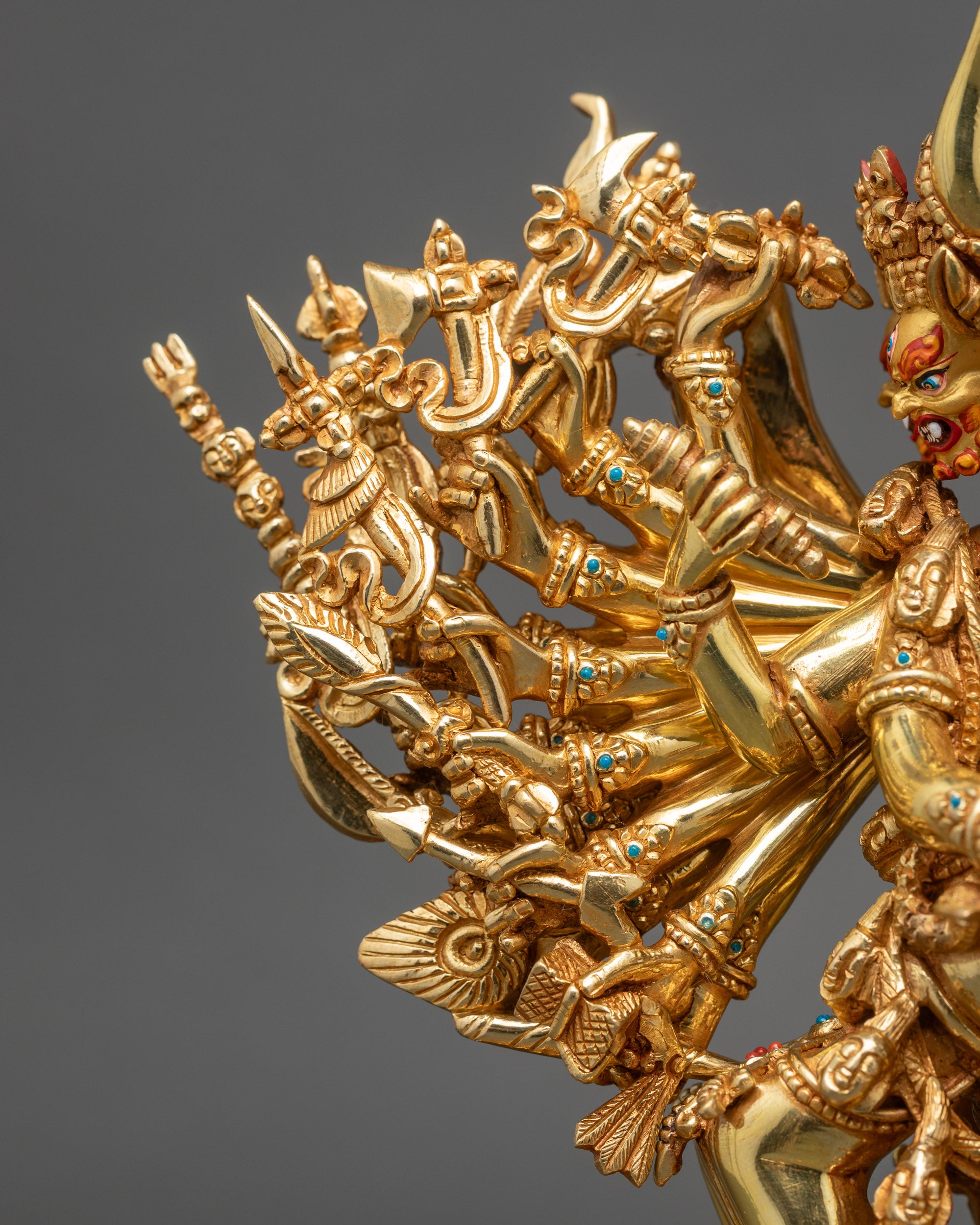 Buddhist Guardian Yamantaka Statue | Traditional Nepalese Artwork