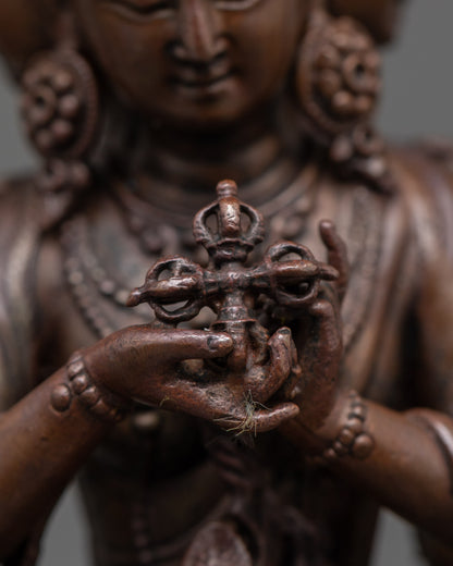 Sacred Namgyalma Sculpture | Oxidized Finish Longevity Deity