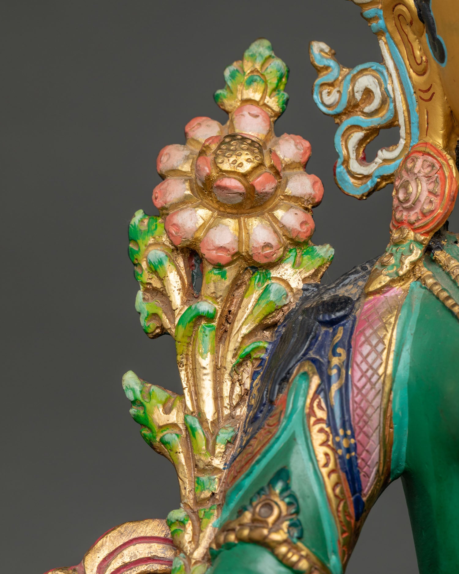 Green Tara Statue | Hand-Painted Tibetan Buddhist Figurine