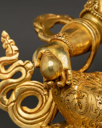 Dzambhala Statue | Hand-Carved Tibetan God of Wealth