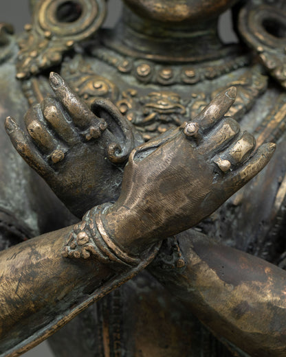 Antique Finished Vajradhara Statue | Handmade Bronze Sculpture