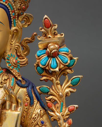 Large Manjushri on Throne Statue | Spiritual Wisdom Deity
