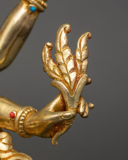 Goddess of Wealth Vasudhara Statue | Nepalese Spiritual Sculpture