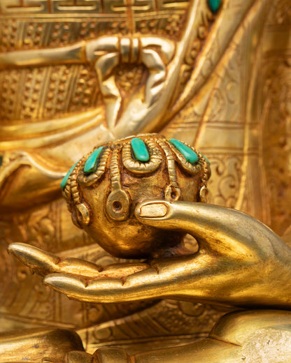 Shakyamuni Buddha Statue | 24K Gold Fire-Gilded Copper Art